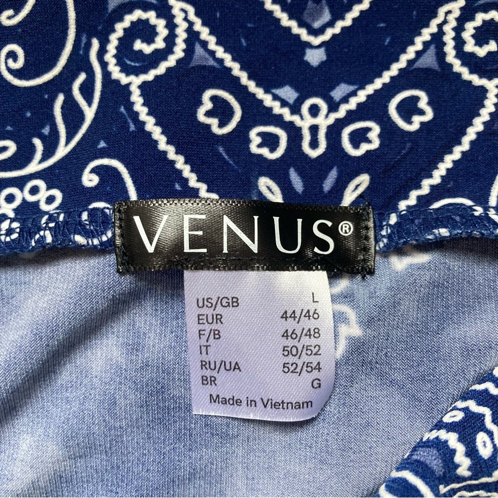 VENUS Blue Strapless Tie-Dye Maxi Dress with Border Print - Picture 5 of 8